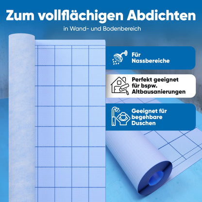 Bauhandel24 Abdichtungsbahn D11 für Dusche & Bad 10m²