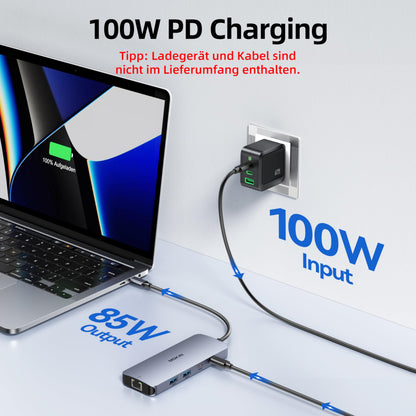 MOKiN USB-C Docking Station Dual Monitor 8-in-1, 2x HDMI, DisplayPort