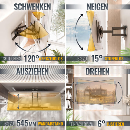 RICOO TV Wandhalterung R06 Schwenkbar 40-75 Zoll - Neigbar