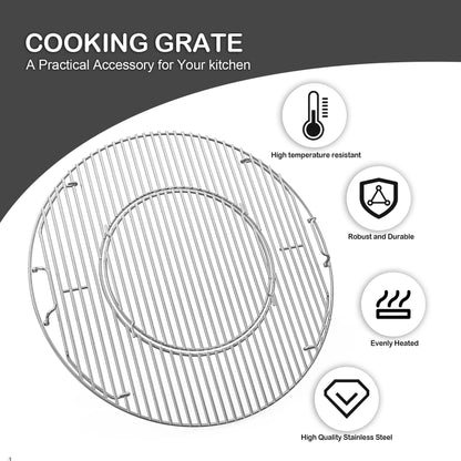 Onlyfire Edelstahl Grillrost Ø 54,5 cm für Weber 57 cm Kugelgrill
