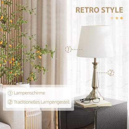 HOMCOM 3er-Lampenset Steh-/Tischleuchten - Vintage Creme