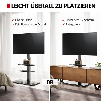 AOKCOS TV Bodenständer 32-70 Zoll höhenverstellbar – Schwarz