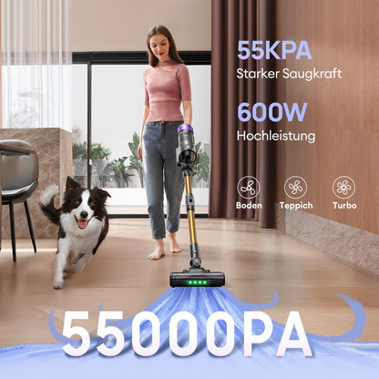 Ultenic U20 Akku-Staubsauger kabellos, 55000 Pa, 60 Min Laufzeit