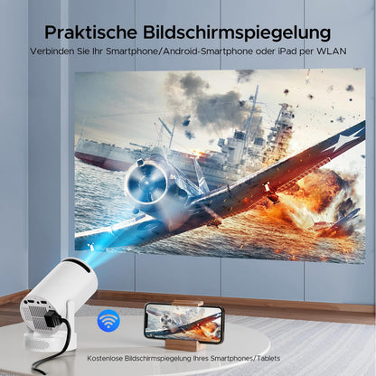 VisionMini Smart Beamer Tragbar - WiFi6 1080P 220° Rotation