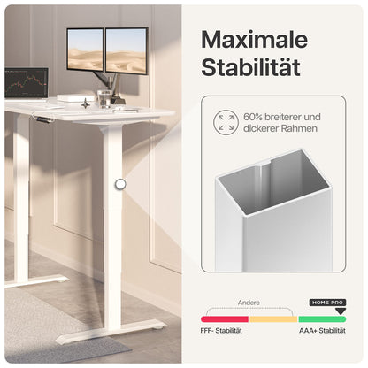 Desktronic Höhenverstellbarer Schreibtisch Gestell – Elektrisch Dual-Motor
