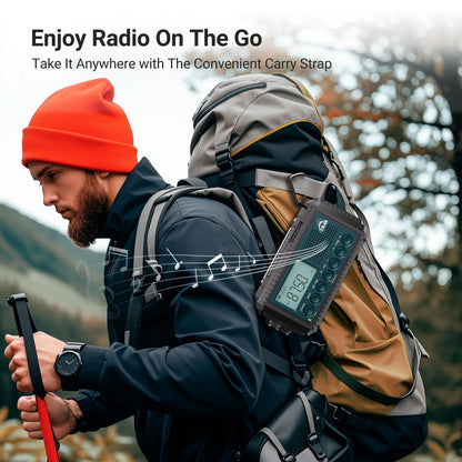 Mesqool Kurbelradio AM/FM/SW Notfallradio mit Taschenlampe