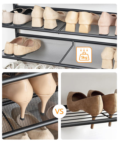 HOOBRO Schuhregal 5-stöckig EBF12XJ01 - Vintagebraun-Schwarz