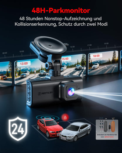 REDTIGER F7N Touch Dashcam 4K Vorne Hinten - GPS WiFi