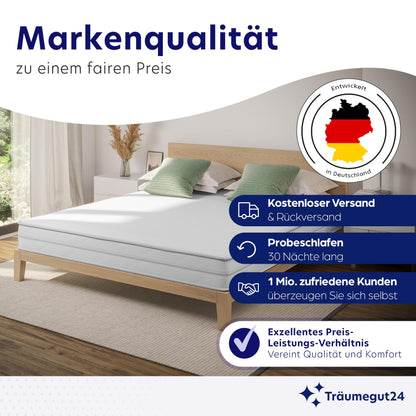 Träumegut24 AquaFlex 7-Zonen Kaltschaummatratze 160x200 cm H2&H3