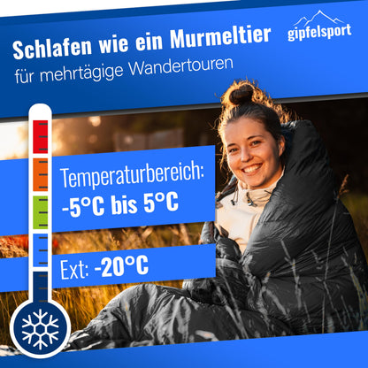 Gipfelsport Mumienschlafsack Ultraleicht – 4 Jahreszeiten Trekking