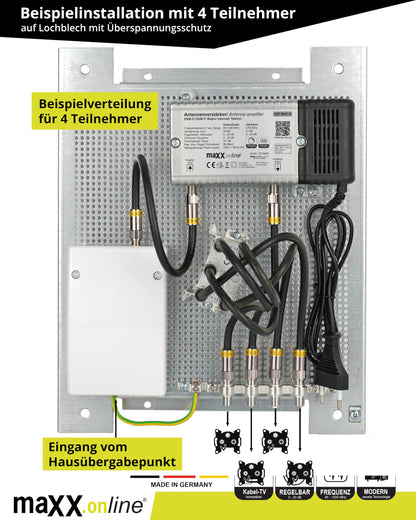 maxx.onLine Hausanschluss-Antennenverstärker Kabelfernsehen 33 dB