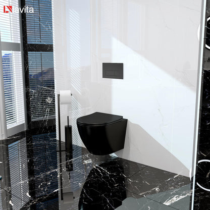 LAVITA Brava Black Spülrandloses Wand-WC – inkl. WC-Sitz Absenkautomatik