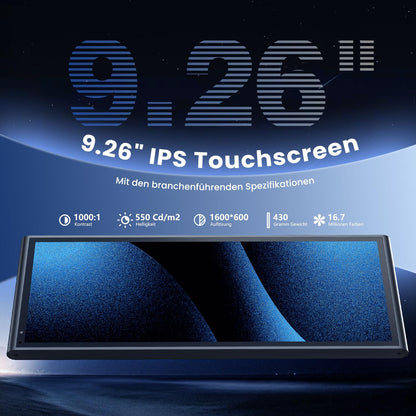 Krunia 9.26" Drahtloses Tragbares CarPlay Android Auto Display