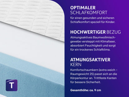 Traumnacht BT Kiddy Kindermatratze Pure Komfortschaum 70 x 140 cm
