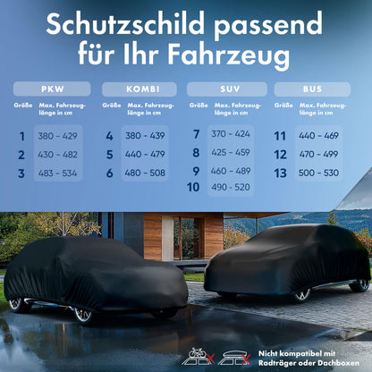 Walser Auto Abdeckplane wasserdicht Grösse 1 - Schwarz