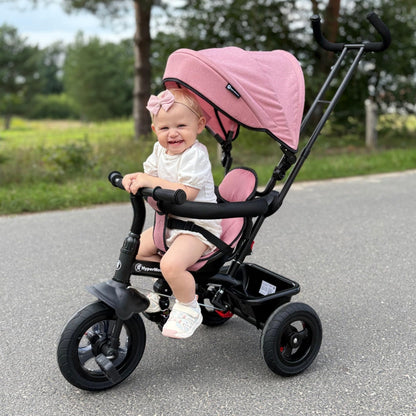 HyperMotion Dreirad 3-in-1 Kinderfahrzeug mit Schubstange – Rosa