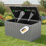 Olsen & Smith Aufbewahrungsbox XXL 830 L mit Deckel, wasserdicht, Gartenbox in Anthrazit für Kissen und Auflagen