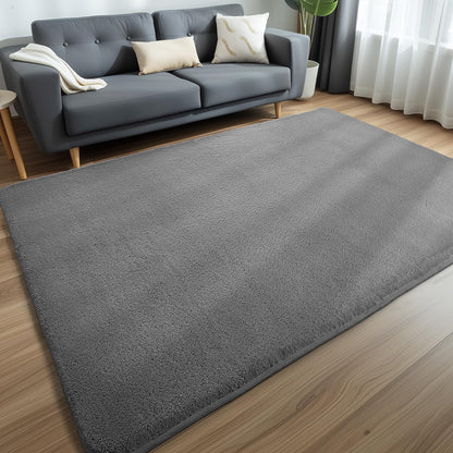 Sour Lemon Wohnzimmerteppich Kurzflorig Waschbar Grau 240x300 cm