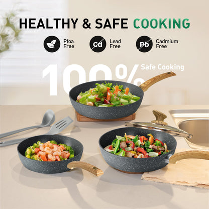 Kitchen Academy Topf- & Pfannenset 12tlg Antihaft Induktion – Grau