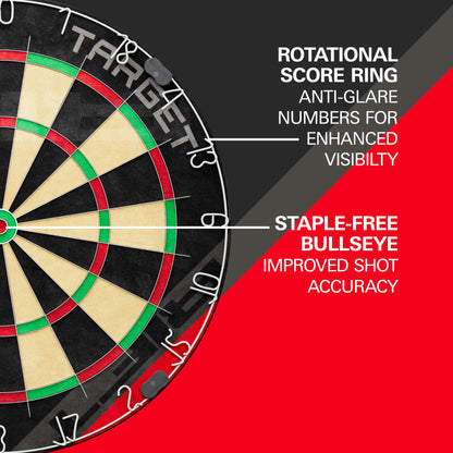 Target Darts Rift Dartboard Set – Steeltip-Dartboard mit 6 Darts