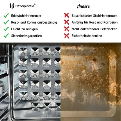 HYSapientia 24L Heissluftfritteuse XXL Ofen - LED Touchscreen Edelstahl