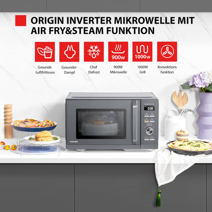 Toshiba MW3-AC26SFI(MG) Inverter Kombi-Mikrowellenherd 26L Grau