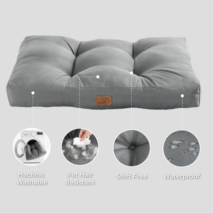 BEDSURE Hundekissen XL waschbar, Hundebett 111 x 89 cm grau