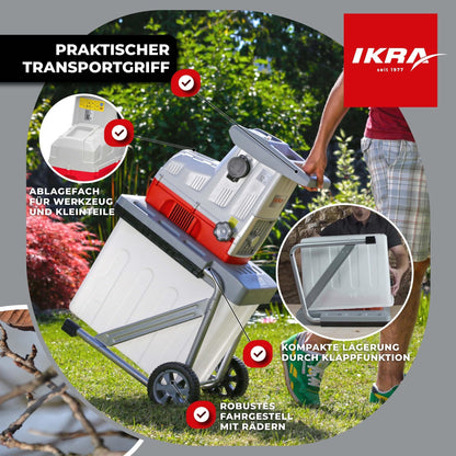 IKRA Walzenhäcksler ILH 3000 A, Elektro-Gartenhäcksler, 3000 W