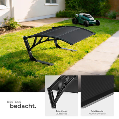 tectake Mähroboter Garage, Überdachung mit gewölbtem Dach, schwarz