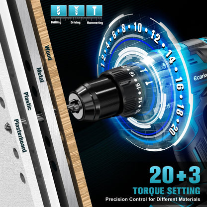 Ecarke Akku Schlagbohrschrauber für Makita 18V - Ohne Akku