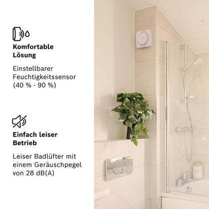 Bosch Leiser Badlüfter 1900 DH W100 – Sensor Timer 100mm