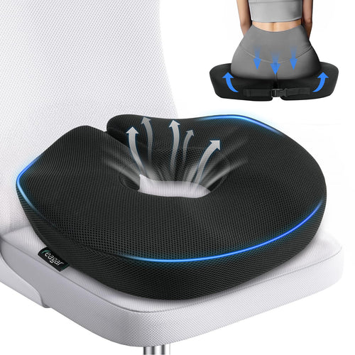 Feagar Hämorrhoiden Sitzkissen, orthopädischer Sitzring, Memory-Schaum mit 3D-Mesh-Bezug und Tragegriff