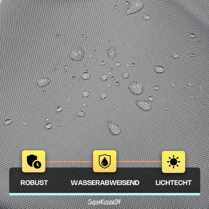 SuperKissen24 Sitzkissen Outdoor 6er Set wasserdicht 45x45 cm Grau
