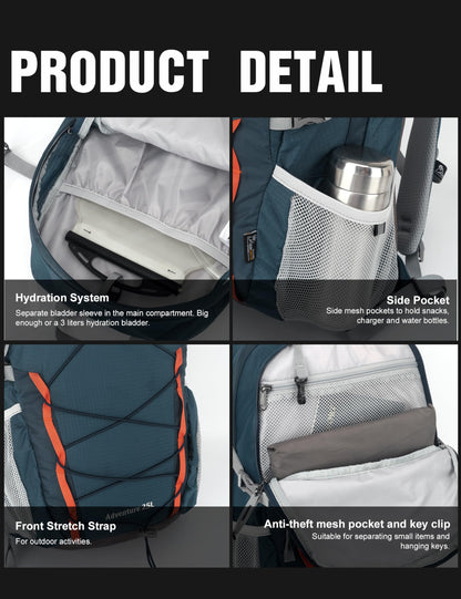 Mountaintop Wanderrucksack 25L Trekkingrucksack Outdoor Nebelblau