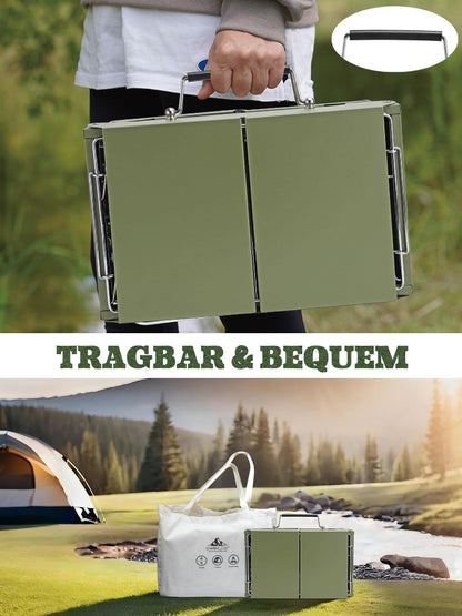 Charmline Holzkohlegrill klappbar, Campinggrill 39 x 27 cm, grün