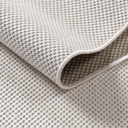 Taracarpet In- & Outdoor Teppich Flachgewebe Creme Weiss 140x200 cm