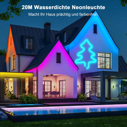 Cozylady RGB Neon LED Streifen 20 m, 24 V, mit App und Fernbedienung