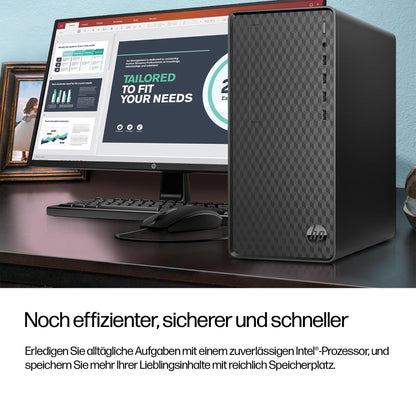 HP Desktop PC WatsonI 1C24 Intel i3-14100 512GB SSD Windows 11 Dark Black