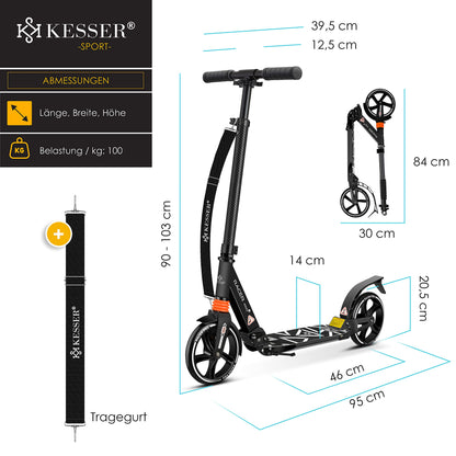 KESSER Pro-S Cityroller Tretroller - 205mm Doppel Federung
