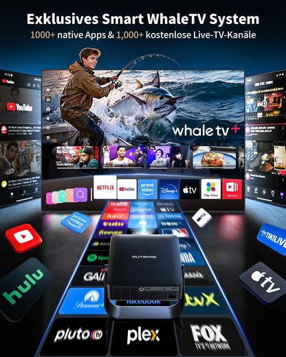 PUTRIMS S36 Mini Beamer Full HD 1080p mit WiFi 6 und Bluetooth