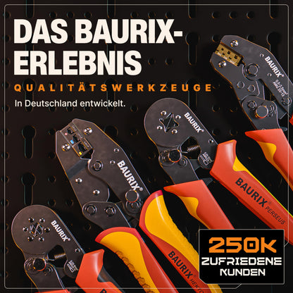 BAURIX HEKTOR & AKURA Crimpzange Set – Kabelschuhe Abisolierzange