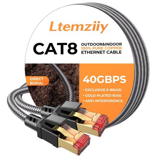 Ltemziiy Cat 8 LAN-Kabel 30 m, S/FTP geschirmt, 40 Gbit/s