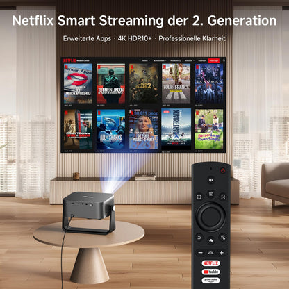 4K Smart Beamer mit Autofokus & Schwenkfunktion – Heimkino