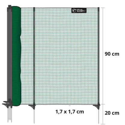 VOSS.farming Begrenzungszaun Classic ohne Strom, 15 m, 90 cm, grün