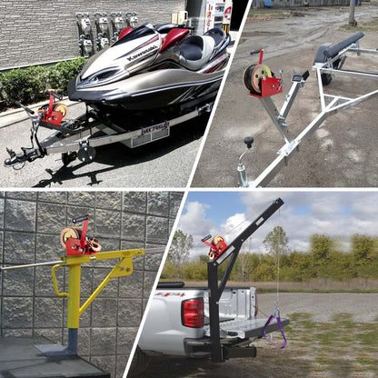Pindex Handseilwinde mit Bremse 1600kg – 10m Gurtband Rot