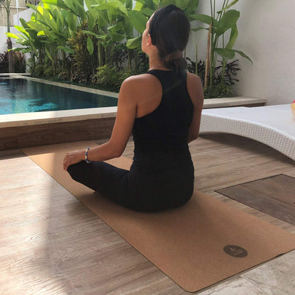 Premium Yogamatte Pro Kork Testsieger - extra gross 200x66 cm