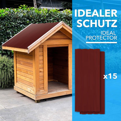 KARAT Trapezblech 115 x 45 cm, 15 Stück, verzinkter Stahl, Rot