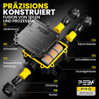 PEBA Abzweigdose IP68 wasserdicht, 3-Wege Kabelverbinder für Erdkabel