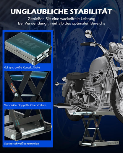 Orion Motor Tech Motorrad Hebebühne 500kg – höhenverstellbar Grau