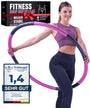 SummerFan Hula Hoop Reifen für Erwachsene 1,5 kg grössenverstellbar aus NBR Schaumstoff in Graphit-Purpur